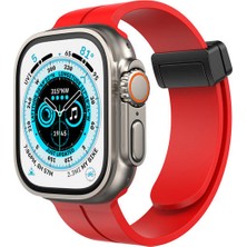 Newface Apple Watch 45MM KR412 Elegance Stylısh Kordon - Kırmızı Mrayd