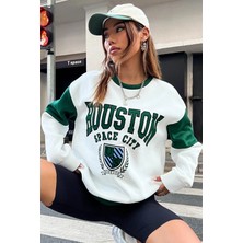 Only Trend Wear Houston Baskılı Kol Detaylı Oversize Sweatshirt