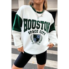 Only Trend Wear Houston Baskılı Kol Detaylı Oversize Sweatshirt