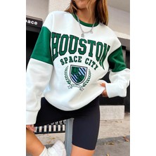 Only Trendwear  Houston Baskılı Kol Detaylı Oversize Sweatshirt