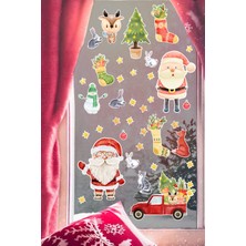 New Jargon Noel Baba Hayvanlar Süsleme Yeni Yıl Çocuk Bebek Odası Sticker Seti