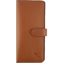 Karalı Deri Unisex Portföy Cüzdanı  Taba BC414-03
