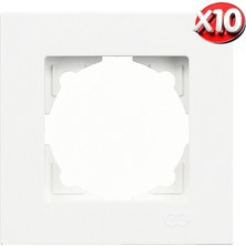 Günsan Elektrik Günsan Eqona Tekli Çerçeve Beyaz 10 Adet