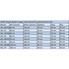 Eslina 39507 Büyük Beden Kargo Cepli Kristal Iki Iplik Eşofman Altı-Zümrüt