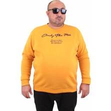 Moc Grande Mocgrande Erkek Büyük Beden Sıfır Yaka Sweat Only Free 23202 Hardal