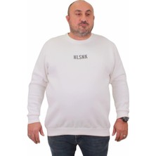 Moc Grande Mocgrande Erkek Büyük Beden Sıfır Yaka Sweat Hlsnk 23204 Ekru