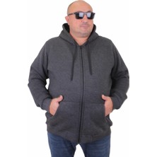 Moc Grande Mocgrande Büyük Beden Unisex Kapüşonlu 3ip Sweat 11701 Antrasit Melanj