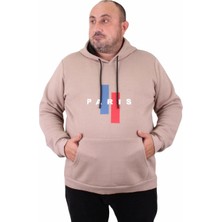 Moc Grande Mocgrande Erkek Büyük Beden Kapuşonlu Sweat Paris 23209 Toprak