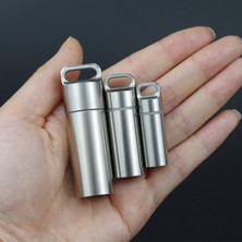 Fsfyb Paslanmaz Çelik Metal Mini Ilaç Kutusu Taşınabilir Ilaç Şişesi Nem Geçirmez Mühürlü Su Geçirmez Depo Seyahat Yeniden Paketleme Küçük Ilaç Şişesi P1 Tek Katmanlı Orta Boy (Yurt Dışından)
