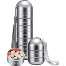Fsfyb Bir Haftalık Seyahat Için Metal Taşınabilir Hap Kutusu, Kullanışlı Mühürlü Küçük Ilaç Şişesi Saklama Taşınabilir Ilaç Kutusu (Büyük Boy 45MM * 155MM) Yedi Günlük Ilaç Şişesi-Mavi (Yurt Dışından)