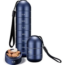 Fsfyb Bir Haftalık Seyahat Için Metal Taşınabilir Hap Kutusu, Kullanışlı Mühürlü Küçük Ilaç Şişesi Saklama Taşınabilir Ilaç Kutusu (Büyük Boy 45MM * 155MM) Yedi Günlük Ilaç Şişesi-Mavi (Yurt Dışından)