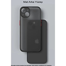 Caseart Apple iPhone 11 Kılıf Kılıf Kamera Korumalı Silikon Kenarlı Renkli Düğmeli Arkası Mat Arka Kapak - Siyah