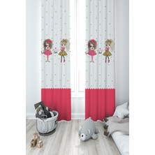 Mekta Home Bebek ve Çocuk Odası The Amazing Girl Desenli 2 Kanat Fon Perde