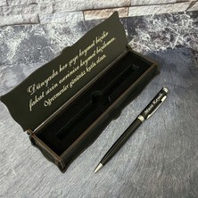 Sanat Hediyelik Öğretmenler Gününe Özel Metal Tükenmez Kalem Isimli + Ahşap Kutu / Öğretmen / Hediye/ Kişiye Özel / 24 Kasım