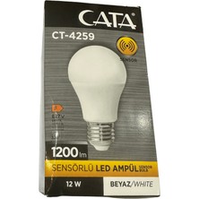 Cata CT-4259 12W 6400K (Beyaz Işık) Sensörlü E27 Duylu LED Ampul (4 Adet)