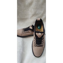 Çiğdem Kundura Milla - Lastik Bağlı Kum Gerçek Nubuk Deri Ayakkabı - Kum - 43 - ST02743-14029