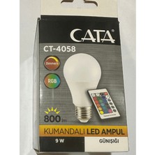 Cata CT-4058 9W 2700K (Sarı) Rgb Kumandalı LED Ampul E27 Duylu (2 Adet)