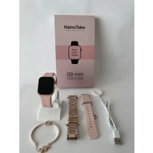 Tunali Mobile Kadınlar Için G9 Mini 41 mm Rose Kasa Konuşma Özellikli 3 Kordon + Bileklik