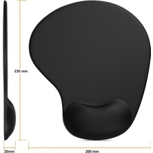 Beatitude Mouse Pad Fare Altlığı Kare Siyah Oyuncu Ev Ofis Kullanımına Uygun Ergonomik Oval Mouse Ped