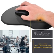 Beatitude Mouse Pad Fare Altlığı Kare Siyah Oyuncu Ev Ofis Kullanımına Uygun Ergonomik Oval Mouse Ped