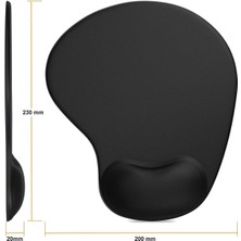 Beatitude Fare Altlığı Orta Boy Siyah Oyuncu Ev Ofis Mousepad Ergonomik Bilgisayar Laptop Oval Mouse Pad