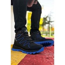 Big King Siyah Mavi Trekking Bot Su Geçirmez Özellikli Kışlık Erkek Ayakkabı