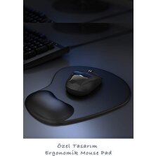 Beatitude Mouse Pad Fare Altlığı Orta Boy Siyah Oyuncu Ev Ofis Kullanımına Uygun Ergonomik Oval Mouse Pad