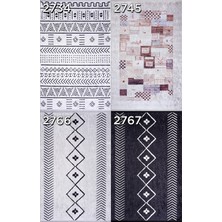 Nova Dokuma Kaymaz Tabanlı Yıkanabilir Dijital Baskı Etnik Desenli Halı120x180