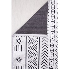 Nova Dokuma Kaymaz Tabanlı Yıkanabilir Dijital Baskı Etnik Desenli Halı120x180