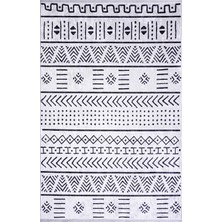 Nova Dokuma Kaymaz Tabanlı Yıkanabilir Dijital Baskı Etnik Desenli Halı120x180