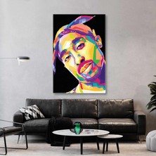 SML Tablo Tupac Shakur Efsane Hiphop Sanatçısı Müzik Dikey Kanvas Tablo