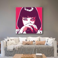 SML Tablo Pulp Fiction Mia Wallace Ucuz Roman Filmi Ilüstrasyon Kare Kanvas Tablo