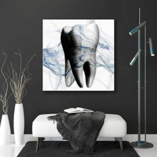 SML Tablo Diş Hekimi Odası Büro Diş Ağız Sağlığı Dekor Kare Kanvas Tablo