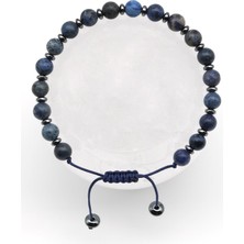 Alibaba Doğaltaş Dumortierite Doğal Taş Makrome Örme Bileklik