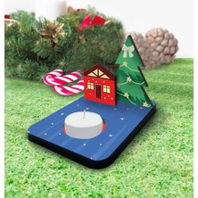 Flipped Yılbaşı Sweet Home Ahşap Mumluk