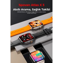 Spovan Atlasx-3 Sesli Görüşme Amoled Aod Nfc Smart Tansiyon Akıllı Saat