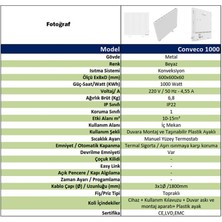 Kuas Conveco 1000 Watt Konvektör Panel Isıtıcı Manuel Beyaz