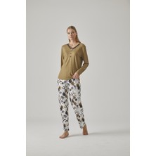 Kadın V Yaka Pijama Takım - 10779