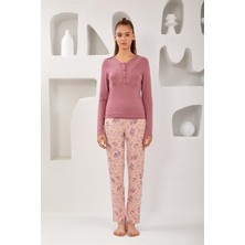 Relax Mode Kadın Dantelli Viskon Pijama Takım - 10762