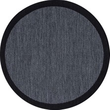 Halıca S-9714 Jüt Sisal Füme Siyah Dekoratif Yuvarlak Halı