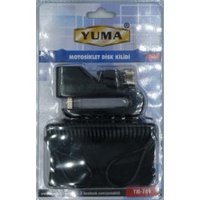 Yuma Kilit Yuma Motorsiklet Disk Kilidi Kılıflı Anahtarlı Siyah ( Çap : 10MM )