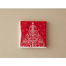 English Home Yılbaşı Christmas Tree Kağıt 20'li Kağıt Peçete 33X33 cm Kırmızı