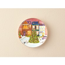 English Home Yılbaşı Cheerful Sunset Bone Porselen Pasta Tabağı 20 cm Turuncu
