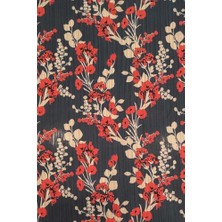 Sardo Kumaş Çiçek Desen Yoryo Saten Kumaş Eni 1,50 cm Çift En