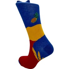 Uzman Dört Çift Unisex Meyve Desenli Renkli Kolej Çorap 38 - 42 Numara ile Uyumludur.