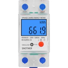 Pandoraplanet Sınotımer DDS6619-012 Ac 220 V 80A LCD Dijital Arka Işık Tek Fazlı Enerji Ölçer Kwh Tüketim Ölçer Wattmetre (Yurt Dışından)