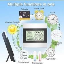 Pandoraplanet Dijital Kapalı Elektronik Termometre Kablosuz Hava Istasyonu Ölçüm Nem Sıcaklık Ölçer Tarih LCD Çalar Saat (Yurt Dışından)