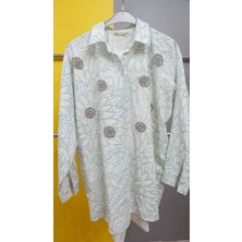 Deseo Boutique Kadın Su Yeşili Renk Standart Beden(Max 44 Beden) Işlemeli Gömlek