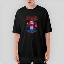 Tomris Hatun Stranger Things Universal Oversize Siyah Tişört S