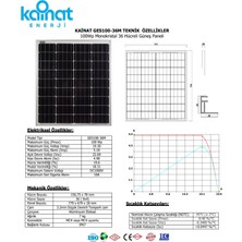 Kainat Enerji GES100-36M 100 Watt Monokristal 36 Hücreli Güneş Paneli